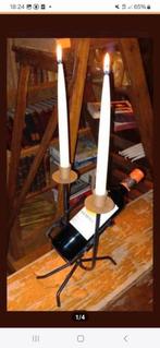 Vintage Kandelaar/Wijnrek - Messing Metaal, Ophalen of Verzenden, Koper of Brons