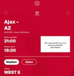 AJAX TICKET VS AZ, Tickets en Kaartjes, Drie personen of meer, Maart