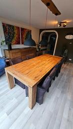 Grote Eiken Eettafel 240 cm, Huis en Inrichting, Tafels | Eettafels, Ophalen, 200 cm of meer, 50 tot 100 cm, Zo goed als nieuw