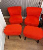 2 stoelen stoeltjes met hocker knalrood, Ophalen, Twee