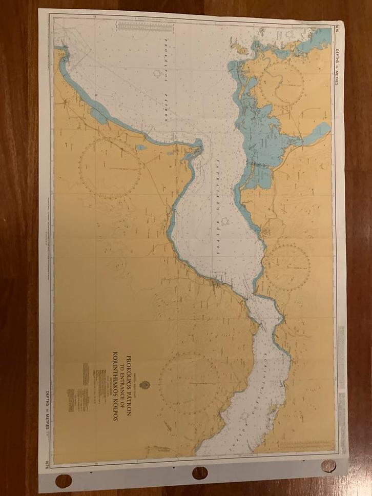Zeekaart Griekenland, Prokolpos Pateon - Korinthiakos Kolpos, Watersport en Boten, Navigatiemiddelen en Scheepselektronica, Gebruikt