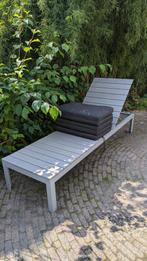 Grijs buiten ligbed ligbank buitenbed tuinbed kussen Ikea, Tuin en Terras, Ophalen, Gebruikt, Metaal, Verrijdbaar