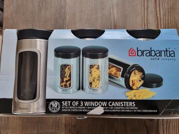 Brabantia set of 3 Window Canisters Brand New