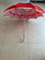Lilion EPG vintage bijzondere paraplu parasol rood wit kant, Ophalen of Verzenden, Zo goed als nieuw, Rood