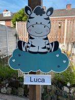 Geboortebord Zebra Dibond huren huur geboorteborden jongen, Ophalen, Zo goed als nieuw, Geboortebord