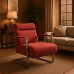 Luxe Fauteuil rood met fijne vering vanuit frame, Ophalen, Zo goed als nieuw