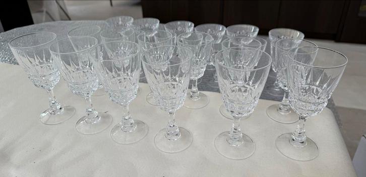 Kristallen Glazen Set 24 stuks, Huis en Inrichting, Keuken | Servies, Zo goed als nieuw, Glas of Glazen, Overige stijlen, Glas