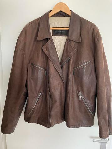 Bruine Leren Herenjas - Kort Model - XL Doris Hartwich beschikbaar voor biedingen