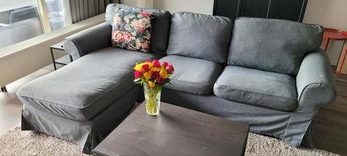 Ikea Ektorp 3-zitsbank met chaise longue, Hakebo donkergrijs, Huis en Inrichting, Banken | Sofa's en Chaises Longues, Gebruikt