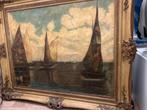 Groot Olie verf Schilderij Zeezicht, Antiek en Kunst, Ophalen of Verzenden