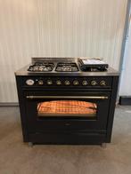 Luxe Boretti 90cm - 6-pits antraciet, oven ongebruikt!, Witgoed en Apparatuur, Fornuizen, 60 cm of meer, Grill, Ophalen of Verzenden