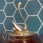 Vintage, retro, verzilverde ringhouder sieraden zwaan, Ophalen of Verzenden