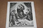 Antieke gravure - Sixtijnse Madonna van Rafaël - 1883 !!, Ophalen of Verzenden