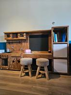 Steigerhouten Kinderkeuken, krijtbord met opbergmogelijkhede, Kinderen en Baby's, Speelgoed | Speelkeukens, Ophalen, Zo goed als nieuw