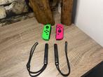 Nintendo switch Joy-Con neon groen neon roze met straps, Overige controllers, Ophalen of Verzenden, Zo goed als nieuw, Switch