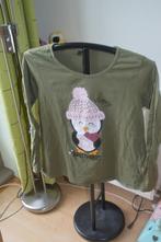 Leuke shirt met een winter afbeelding maat 44/46, Groen, Shirt of Top, Ophalen of Verzenden, Zo goed als nieuw