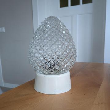 Vintage glazen dennenappel plafonnière Helder bewerkt glas  beschikbaar voor biedingen