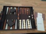 Backgammon in luxe leren koffer  37 x 48 cm opengeklapt, Hobby en Vrije tijd, Ophalen of Verzenden