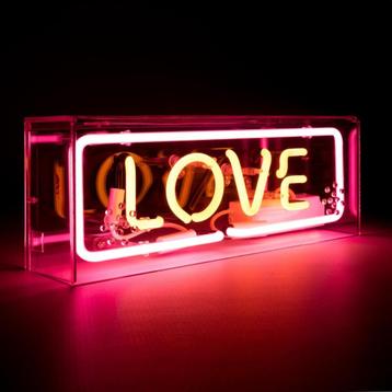 Echte NEON LOVE Lamp in Acrylbox – Eyecatcher! 38x19cm  beschikbaar voor biedingen