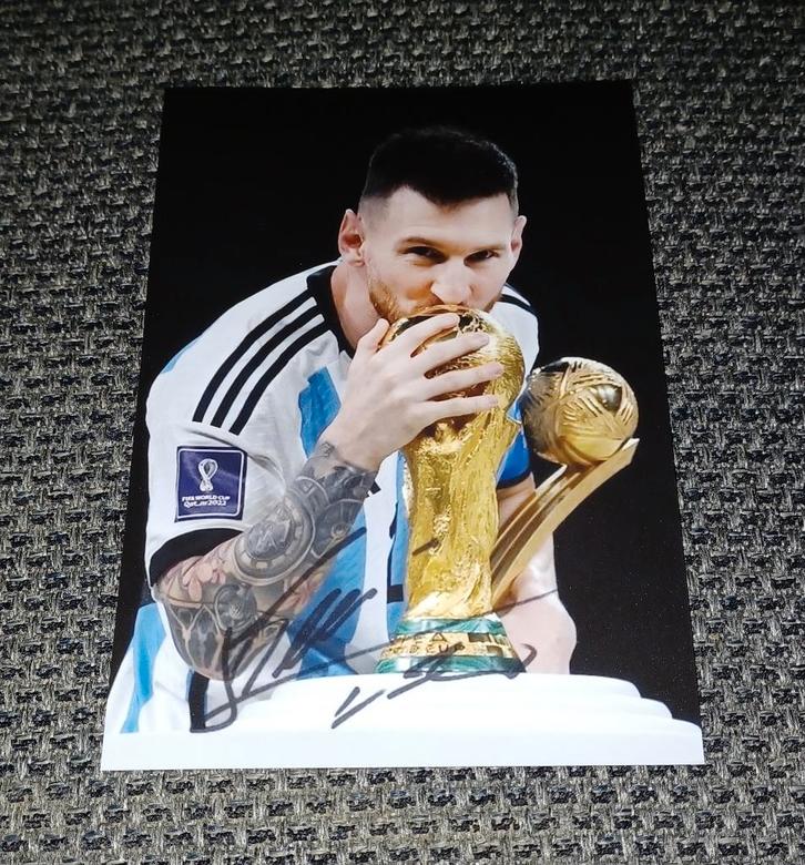 Foto Lionel Messi met handtekening (print) # Argentinie, Verzamelen, Sportartikelen en Voetbal, Nieuw, Overige typen, Buitenlandse clubs