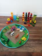 Houten blokjes dieren boerderij speelmat, Kinderen en Baby's, Speelgoed | Houten speelgoed, Ophalen of Verzenden, Gebruikt, Overige typen