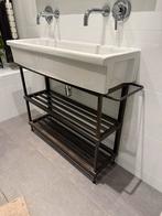 Wastafel met Vintage Badkamermeubel, Huis en Inrichting, Badkamer | Badkamermeubels, Ophalen, Gebruikt, 50 tot 100 cm, Minder dan 100 cm