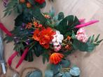 2x Zelfgemaakte bloemstukken platte achterkant, Ophalen, Zo goed als nieuw, Versiering, Geboorte of Huwelijk