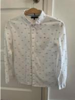 Tommy Hilfiger witte blouse mt 164 14 jaar met logo flags, Ophalen of Verzenden, Zo goed als nieuw, Meisje, Overhemd of Blouse