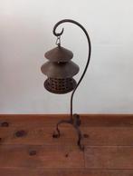 Lifestyle bruin ijzer lantaarn kaarsenhouder 85cm geldrop, Ophalen