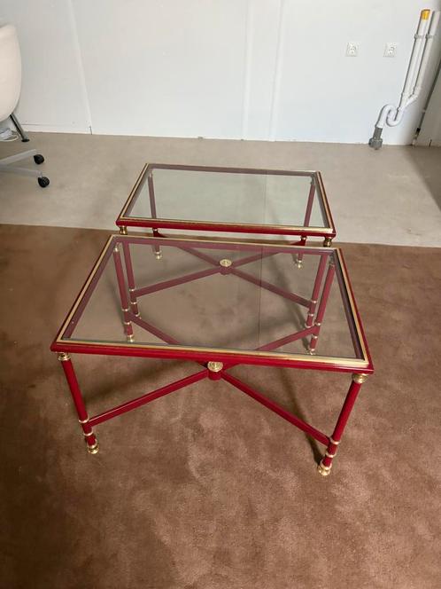 Vintage Salontafels Set van 2, Huis en Inrichting, Tafels | Salontafels, Gebruikt, Minder dan 50 cm, 50 tot 100 cm, Rechthoekig