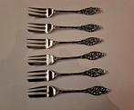 6 vintage zilveren gebaksvorkjes, Opengewerkt. Merkteken zie, Antiek en Kunst, Antiek | Bestek, Ophalen of Verzenden