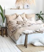 100% linnen hoeslaken 200x200 Zand, Huis en Inrichting, Slaapkamer | Beddengoed, Beige, Dekbedovertrek, Ophalen of Verzenden, Nieuw