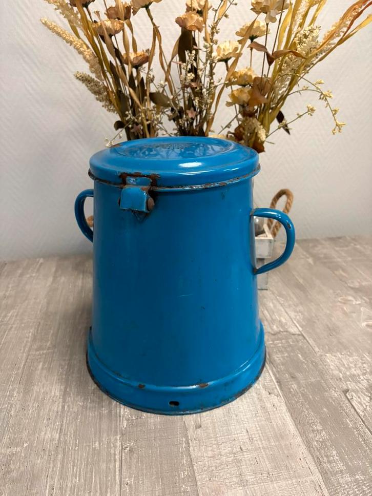 Oude Blauwe emaille pot !!, Antiek en Kunst, Antiek | Emaille, Ophalen of Verzenden