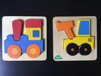 Set van 2 houten puzzels., Kinderen en Baby's, Speelgoed | Kinderpuzzels, Ophalen of Verzenden, Minder dan 10 stukjes, Zo goed als nieuw