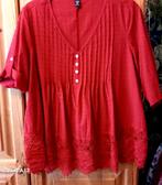 Rode blouse/tuniek , 48, Kleding | Dames, Grote Maten, Blouse of Tuniek, Ophalen of Verzenden, Zo goed als nieuw, Rood
