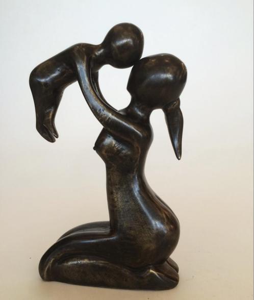 Moeder met kind Bronzenbeelden-winkel Echt brons..., Antiek en Kunst, Kunst | Beelden en Houtsnijwerken, Ophalen of Verzenden