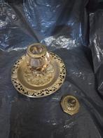 Antiek Inktstel met Kristallen Inktpot, Ophalen of Verzenden