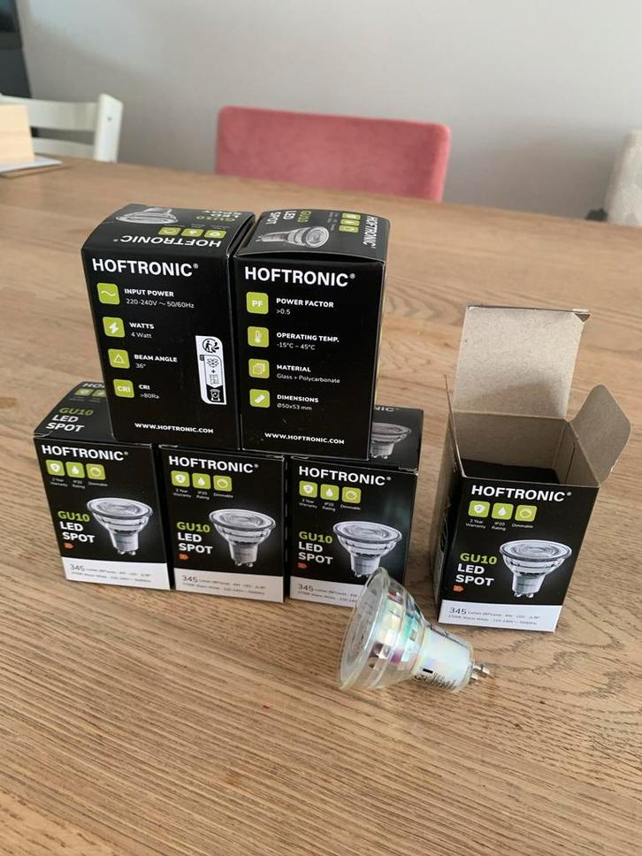 Hoftronic GU10 LED Spots - Nieuw!, Huis en Inrichting, Lampen | Spots, Nieuw, Plafondspot of Wandspot, Glas, Led, Ophalen of Verzenden