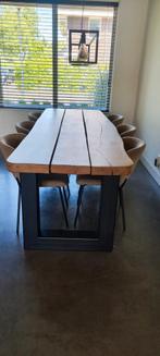 Eetkamer tafel met 6 stoelen, Ophalen, Gebruikt, 200 cm of meer, 50 tot 100 cm