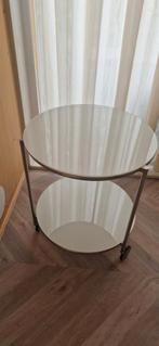 Ronde bijzettafel – wit, Huis en Inrichting, Tafels | Salontafels, Ophalen, Gebruikt, 50 tot 100 cm, 50 tot 75 cm