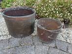2 koperen emmers met hengsel, Tuin en Terras, Ophalen, Gebruikt, Minder dan 30 cm, Rond