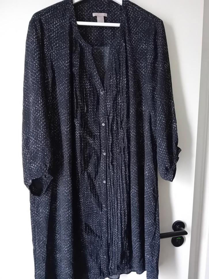 Zwarte Blouse H&M Maat 52, Kleding | Dames, Grote Maten, Zo goed als nieuw, Blouse of Tuniek, Zwart, Ophalen of Verzenden