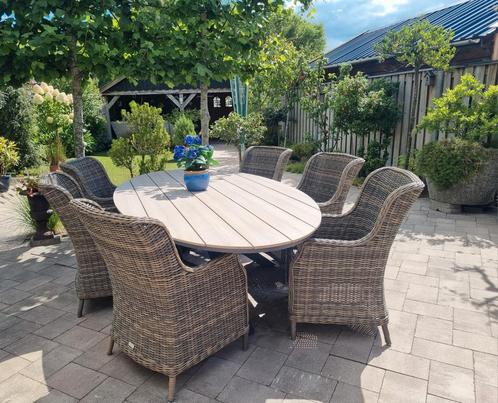 Garden impressions TUINSET Tafel 280x140cm Met diningstoelen, Tuin en Terras, Tuinsets en Loungesets, Nieuw, Aluminium, Stoel
