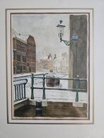 Aquarel van Henk van Albada - Oud Schiedam, Ophalen of Verzenden