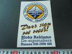 sticker nuenen blaaskapel vierkant rond 11 jr bloks reklame, Ophalen, Zo goed als nieuw, Bedrijf of Vereniging