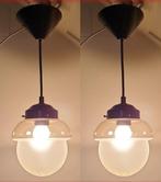 2 klassieke hanglampen, Ophalen of Verzenden, Zo goed als nieuw, Glas, Minder dan 50 cm