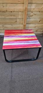 Gekleurde glazen tafel, Minder dan 55 cm, Vierkant, Ophalen, 45 tot 60 cm