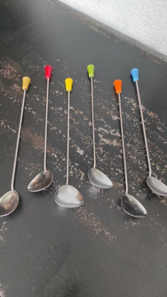 Vintage dessertlepels 6x, Huis en Inrichting, Keuken | Bestek, Gebruikt, Los bestek, Rvs of Chroom, Ophalen of Verzenden