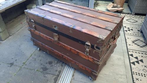 Vintage Postkoets kist, Huis en Inrichting, Woonaccessoires | Kisten, Gebruikt, 50 tot 75 cm, 75 tot 100 cm, 50 tot 100 cm, Overige houtsoorten