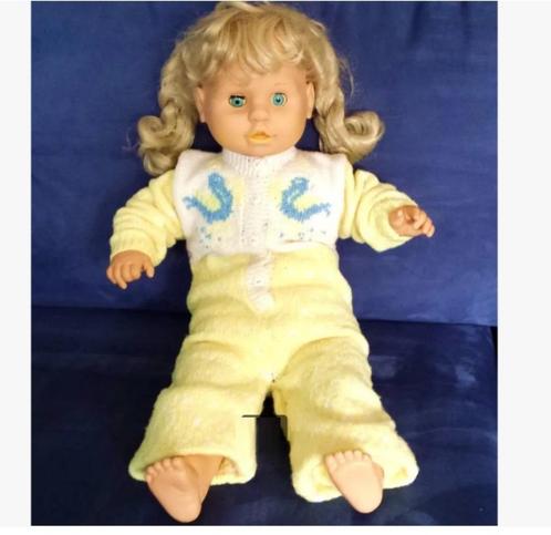 Grote pop Babypop met mooi lang haar retro antieke vintage, Verzamelen, Poppen, Gebruikt, Pop, Ophalen of Verzenden